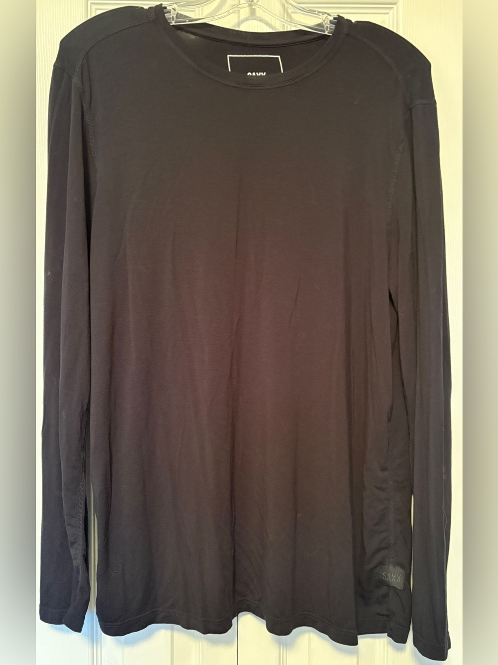 SAXX Men's Black Snooze Sleep Long Sleeve Premium Modal Lounge Tee Size Medium